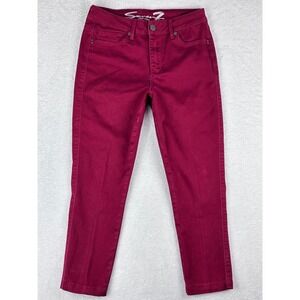 Seven7 High Rise Skinny‎ Jeans Deep Red Cropped Denim Pants Size 6